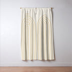 Minimal Arch XXXVI Creme and Orange Modern Geometric Lines Window Curtain Gallery Image 3