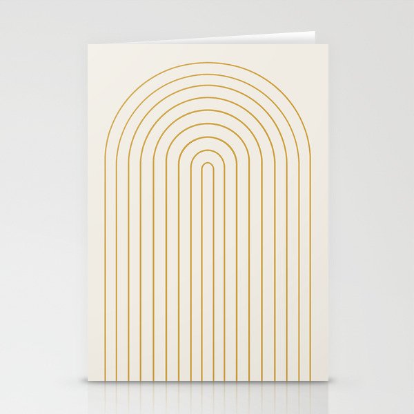 Minimal Arch XXXVI Creme and Orange Modern Geometric Lines Stationery Card Gallery Image 1