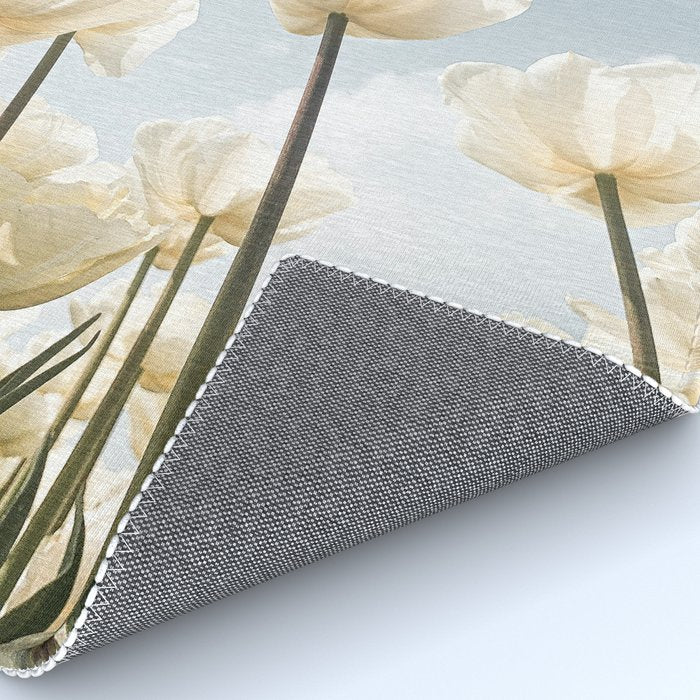 White Tulips In Spring In Holland Photo | Dutch Flowers Art Print |  Europe Travel Photography Rug Gallery Image 4