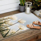 White Tulips In Spring In Holland Photo | Dutch Flowers Art Print |  Europe Travel Photography Outdoor Rug Gallery Image 2