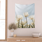 White Tulips In Spring In Holland Photo | Dutch Flowers Art Print |  Europe Travel Photography Wall Tapestry Gallery Image 2