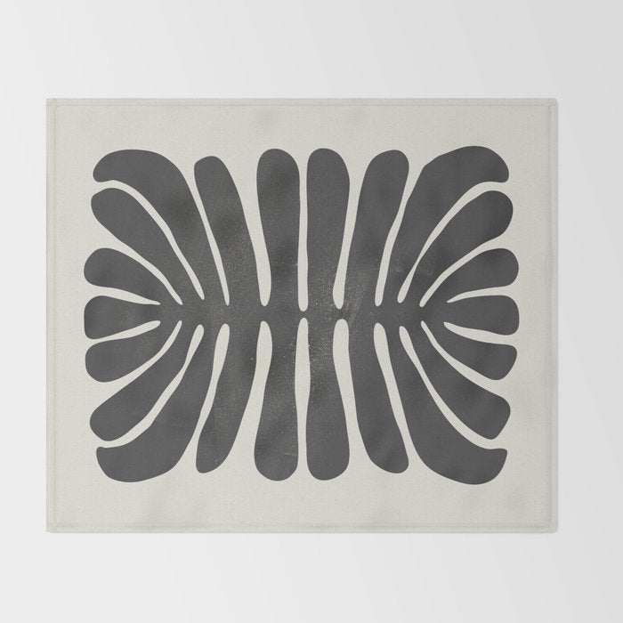 Sea Leaf: Noir Throw Blanket Gallery Image 2