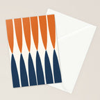 Abstract Shapes 106 Pattern in vintage Orange and Navy Blue  Stationery Card Gallery Image 2