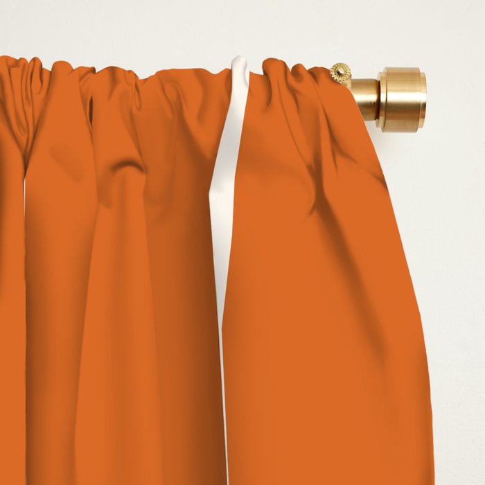 Abstract Shapes 106 Pattern in vintage Orange and Navy Blue  Window Curtain Gallery Image 2