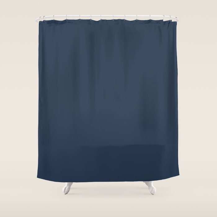 Denim Blue Solid Color Shower Curtain Gallery Image 1