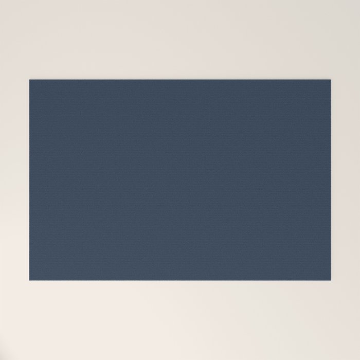 Denim Blue Solid Color Welcome Mat Gallery Image 1