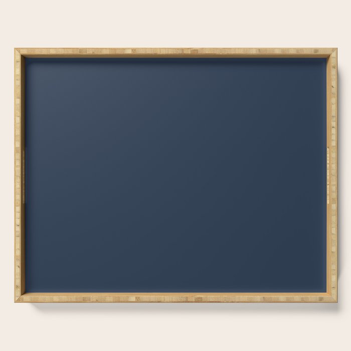 Denim Blue Solid Color Serving Tray Gallery Image 1