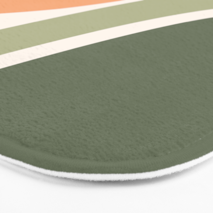 Abstract Shapes 55 in Sage Green and Terracotta (Rainbow Abstraction) Bath Mat Gallery Image 3