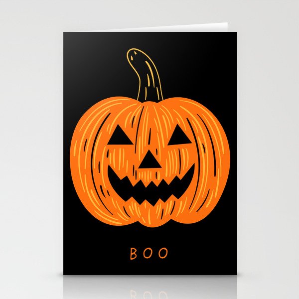 Happy Halloween funny pumpkin cartoon doodle Stationery Card Gallery Image 2