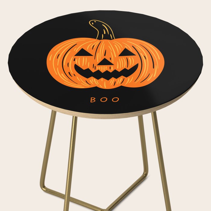 Happy Halloween funny pumpkin cartoon doodle Side Table Gallery Image 2