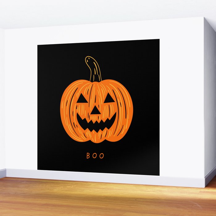 Happy Halloween funny pumpkin cartoon doodle Wall Mural Gallery Image 2