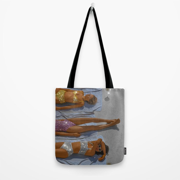 SUMMER TIME - digital collage art work by Yana potter, glitter art. Relax and chill summer vibes.  Tote Bag Gallery Image 2
