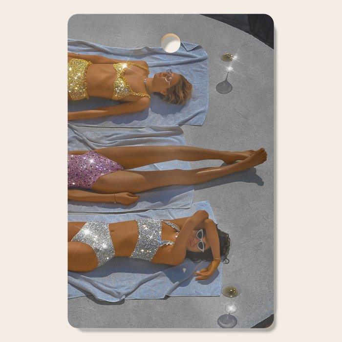 SUMMER TIME - digital collage art work by Yana potter, glitter art. Relax and chill summer vibes.  Cutting Board Gallery Image 1