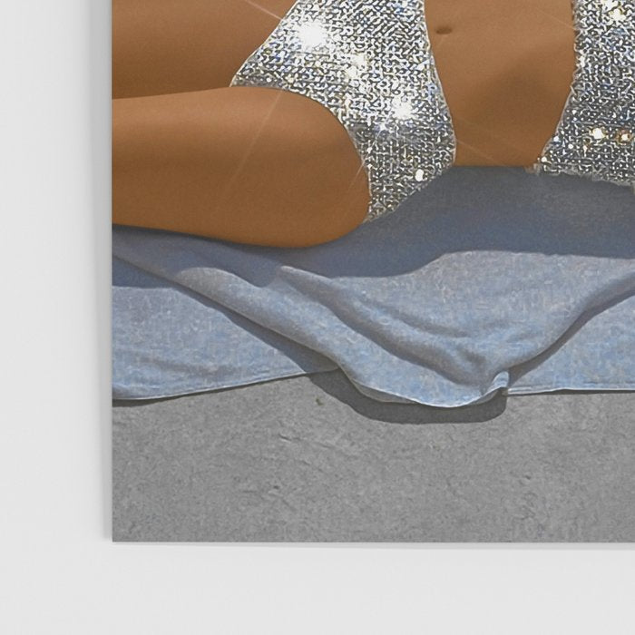 SUMMER TIME - digital collage art work by Yana potter, glitter art. Relax and chill summer vibes.  Poster Gallery Image 3