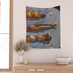 SUMMER TIME - digital collage art work by Yana potter, glitter art. Relax and chill summer vibes.  Wall Tapestry Gallery Image 2