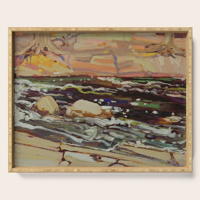 Tom Thomson Dark Waters spring 1916 Canadian Landscape Artist Serving Tray Gallery Image 1