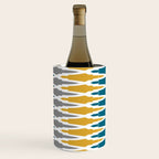 Boho, Geometric Pattern, Blue, Teal, Yellow and Gray Wine Chiller Gallery Image 2