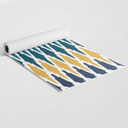 Boho, Geometric Pattern, Blue, Teal, Yellow and Gray Yoga Mat Gallery Image 2