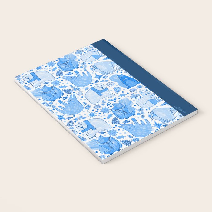 Winter Forest Woodland Animals in Blue Notebook Gallery Image 3