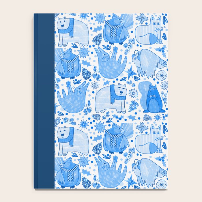 Winter Forest Woodland Animals in Blue Notebook Gallery Image 4