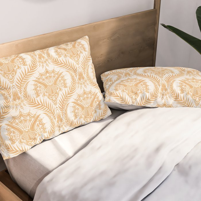 Triceratops Damask - Golden Pillow Sham Gallery Image 2