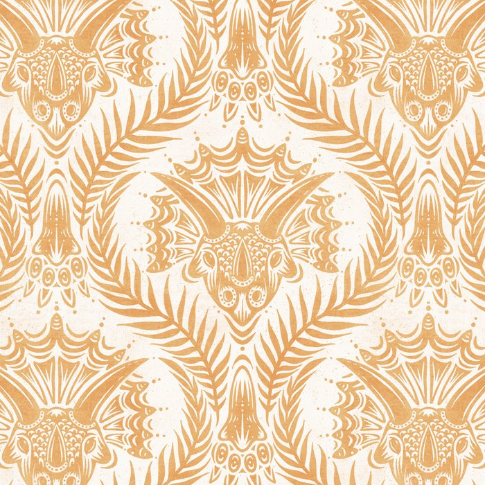 Triceratops Damask - Golden Coffee Mug Gallery Image 2