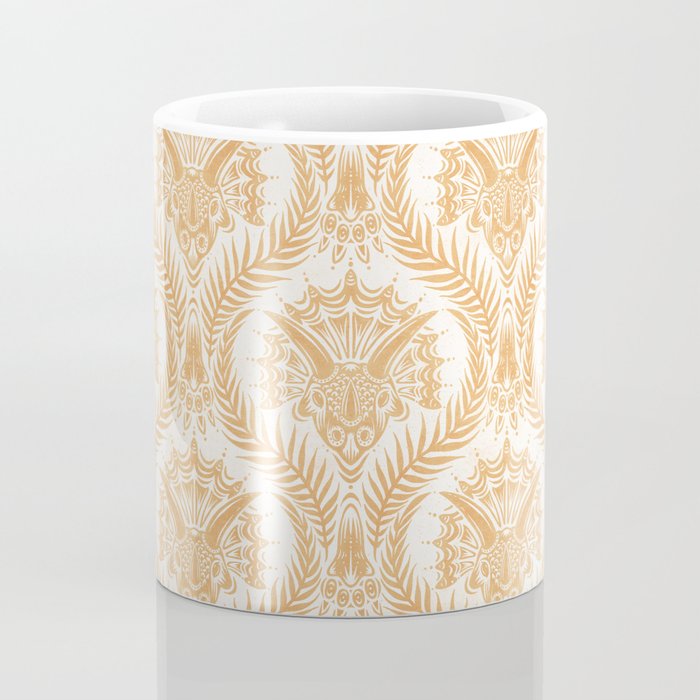 Triceratops Damask - Golden Coffee Mug Gallery Image 4