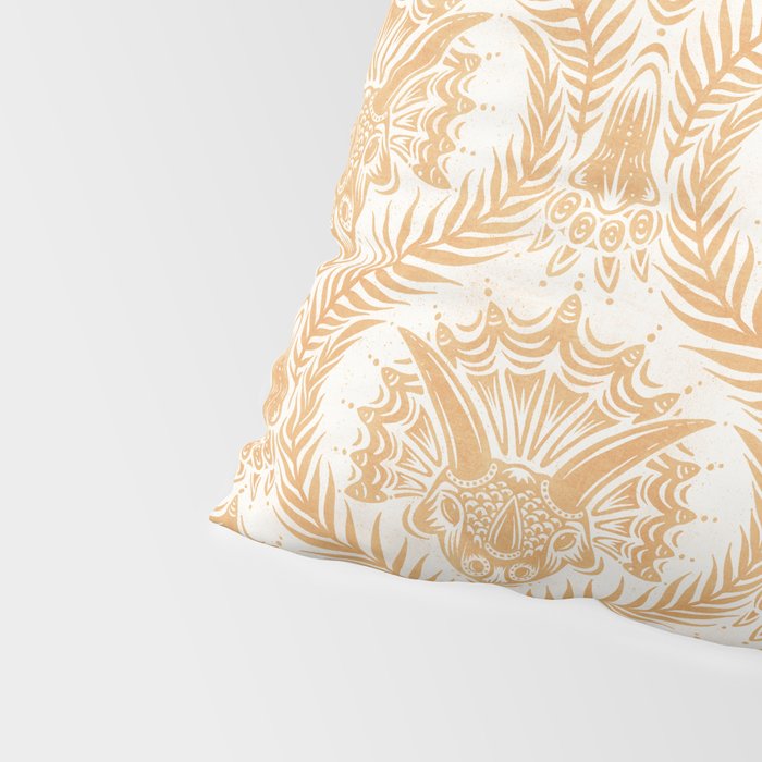 Triceratops Damask - Golden Pillow Sham Gallery Image 4