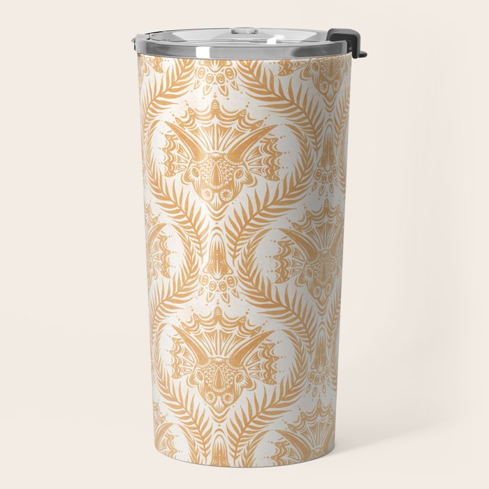 Triceratops Damask - Golden Travel Mug Gallery Image 2