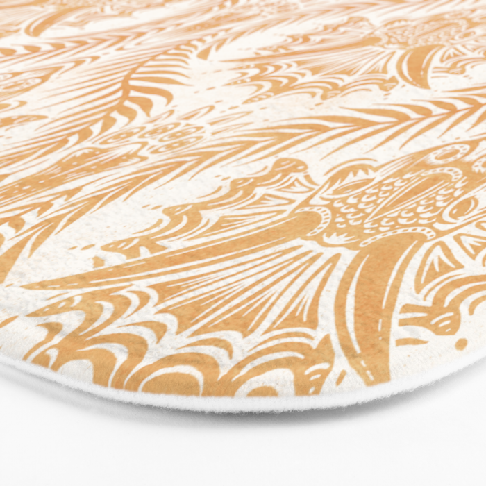 Triceratops Damask - Golden Bath Mat Gallery Image 3
