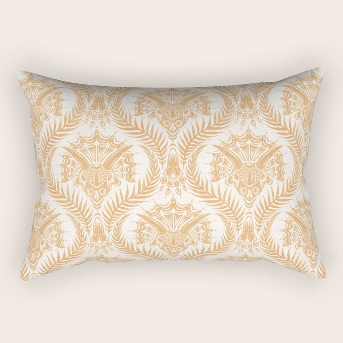 Triceratops Damask - Golden Rectangular Pillow Gallery Image 2