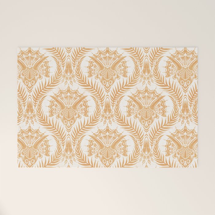 Triceratops Damask - Golden Welcome Mat Gallery Image 1