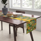 Garden with Colorful Abstract Flowers Table Runner Gallery Image 2