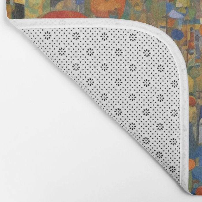 Garden with Colorful Abstract Flowers Bath Mat Gallery Image 2