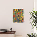 Garden with Colorful Abstract Flowers Poster Gallery Image 2