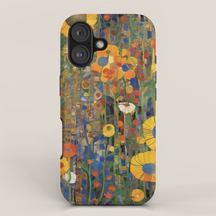 Garden with Colorful Abstract Flowers iPhone Case Gallery Image 1