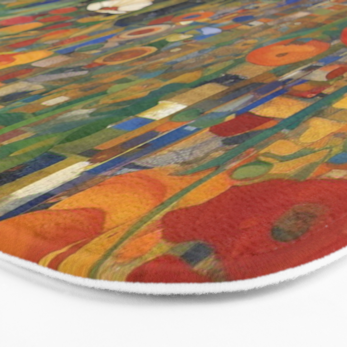 Garden with Colorful Abstract Flowers Bath Mat Gallery Image 3