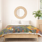 Garden with Colorful Abstract Flowers Duvet Cover Gallery Image 3