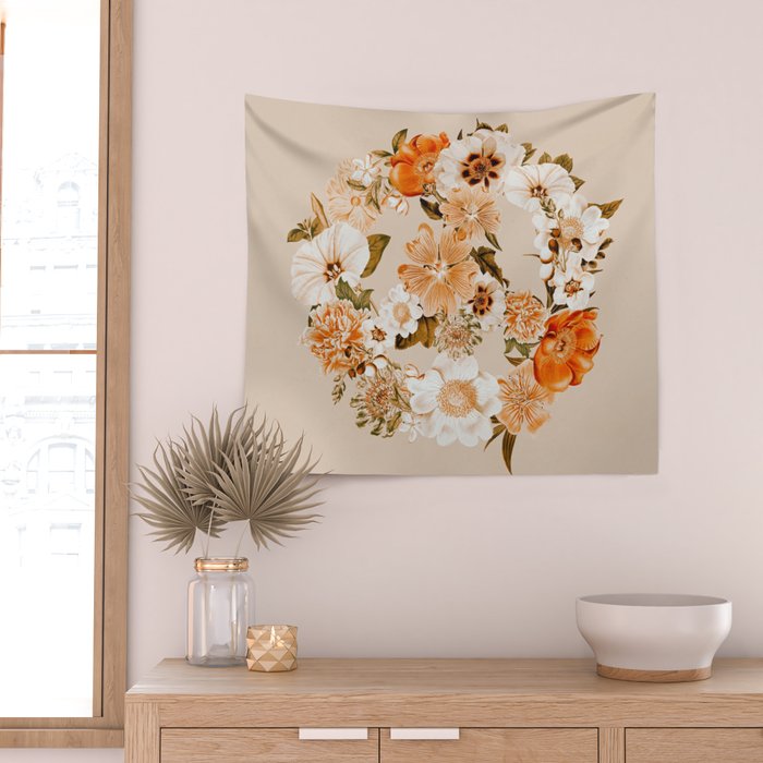 Botanica Peace sign - bohemian Wall Tapestry Gallery Image 2