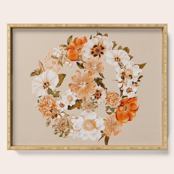 Botanica Peace sign - bohemian Serving Tray Gallery Image 1