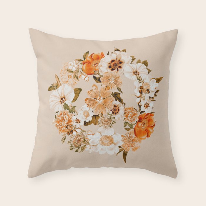 Botanica Peace sign - bohemian Throw Pillow Gallery Image 6