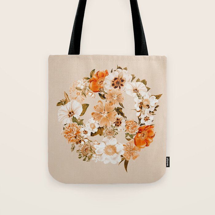 Botanica Peace sign - bohemian Tote Bag Gallery Image 1