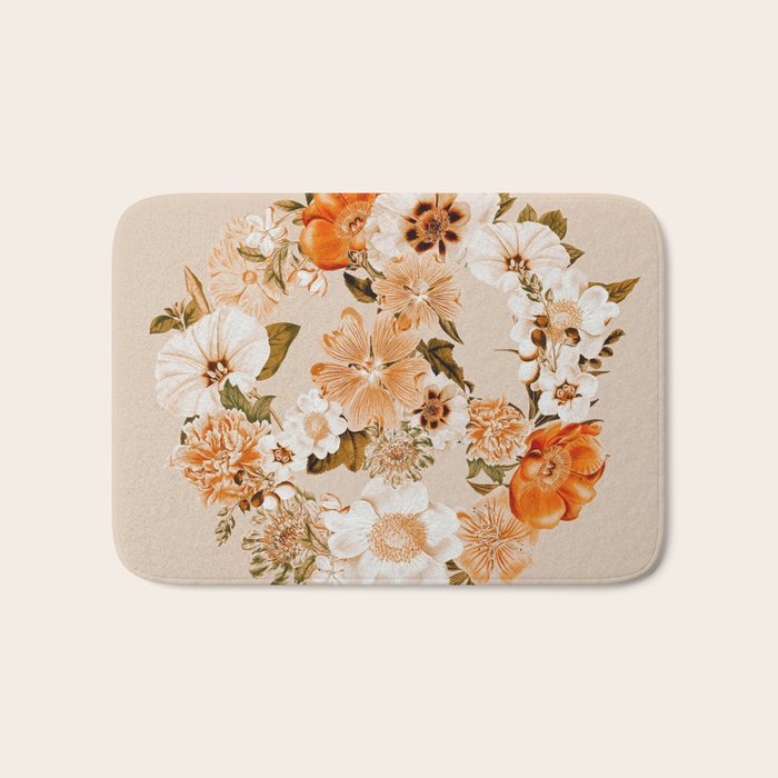 Botanica Peace sign - bohemian Bath Mat Gallery Image 1