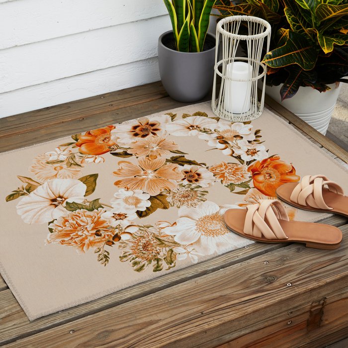 Botanica Peace sign - bohemian Outdoor Rug Gallery Image 2