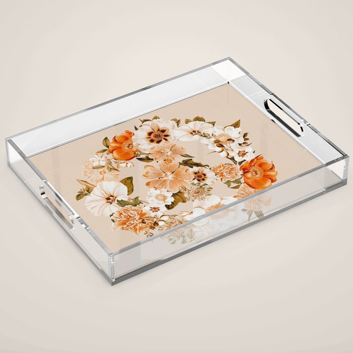 Botanica Peace sign - bohemian Acrylic Tray Gallery Image 1