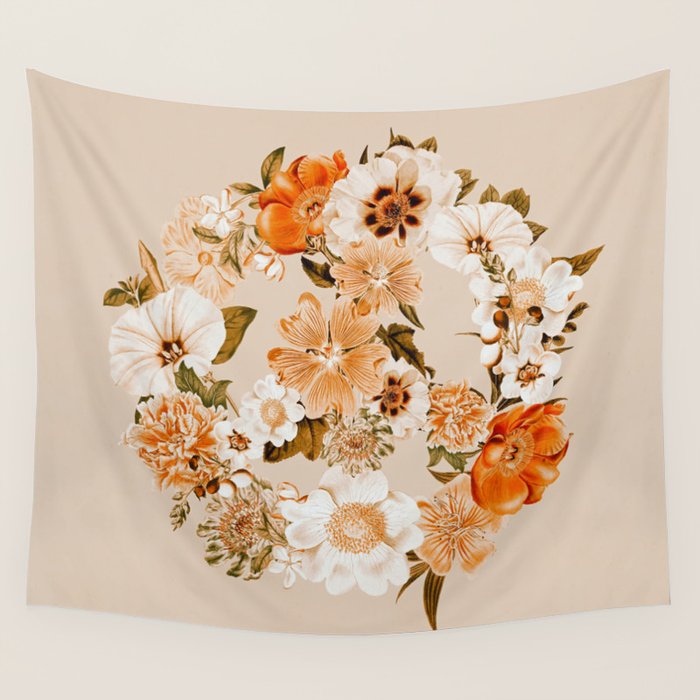 Botanica Peace sign - bohemian Wall Tapestry Gallery Image 4