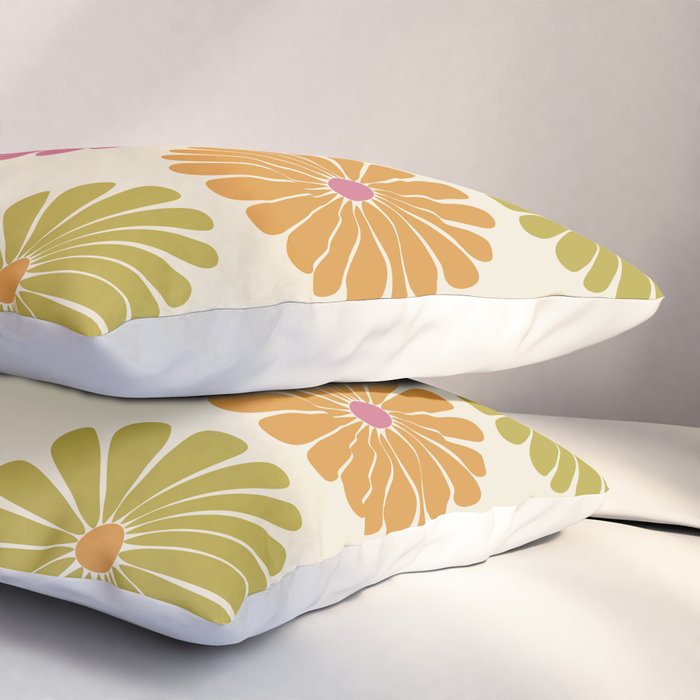 Retro Summer Daisies VIII Pillow Sham Gallery Image 3