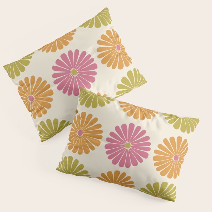 Retro Summer Daisies VIII Pillow Sham Gallery Image 1