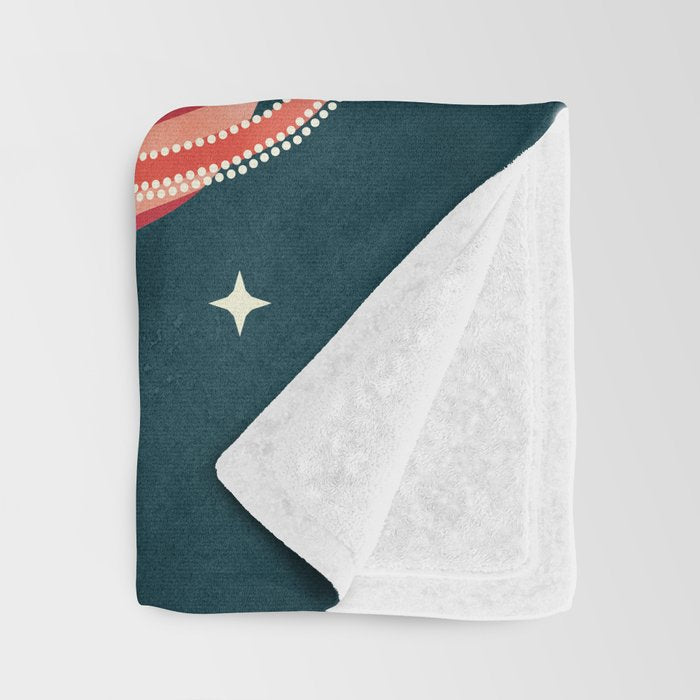 Joy to the Universe (in Teal) Throw Blanket Gallery Image 3
