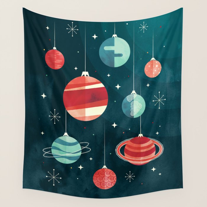 Joy to the Universe (in Teal) Wall Tapestry Gallery Image 4